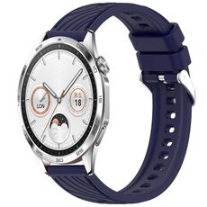Per Huawei Watch GT 4 46mm Cinturino in silicone con trama a strisce da 22mm (blu notte)
