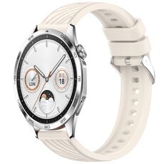 Per Huawei Watch GT 4 46mm Cinturino in silicone con trama a strisce da 22mm (Starlight)