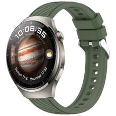 Per Huawei Watch 4 Pro Stripe Texture 22mm Cinturino in silicone (verde scuro)