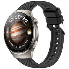 Per Huawei Watch 4 Pro Stripe Texture 22mm Cinturino in silicone (nero)