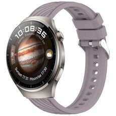 Per Huawei Watch 4 Cinturino in silicone con trama a strisce da 22 mm (viola Roland)