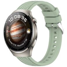 Per Huawei Watch 4 Cinturino in silicone con trama a strisce da 22 mm (verde chiaro)