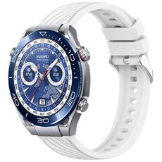 Per Huawei Watch Ultimate Stripe Texture cinturino in silicone da 22 mm (bianco)