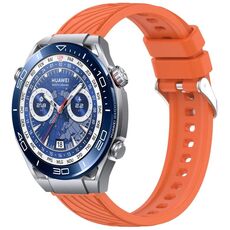 Per Huawei Watch Ultimate Stripe Texture cinturino in silicone da 22 mm (arancione)
