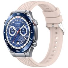 Per Huawei Watch Ultimate Stripe Texture cinturino in silicone da 22 mm (rosa)