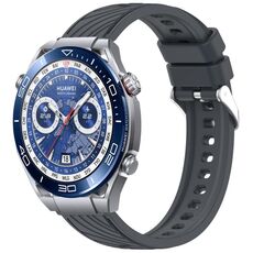 Per Huawei Watch Ultimate Stripe Texture cinturino in silicone da 22 mm (grigio scuro)