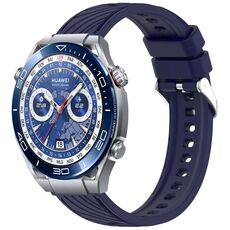 Per Huawei Watch Ultimate Stripe Texture cinturino in silicone da 22 mm (blu notte)