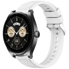 Per Huawei Watch Buds Stripe Texture cinturino in silicone da 22 mm (bianco)