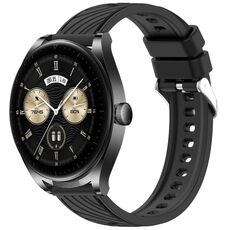 Per Huawei Watch Buds Stripe Texture cinturino in silicone da 22 mm (nero)