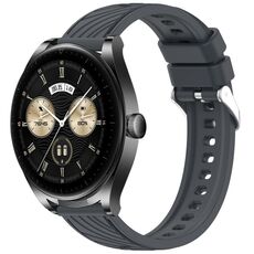 Per Huawei Watch Buds Stripe Texture 22mm Cinturino in silicone (grigio scuro)