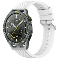 Per Huawei Watch GT 3 SE Cinturino in silicone con trama a strisce da 22 mm (bianco)