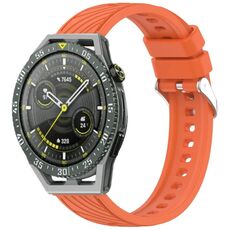 Per Huawei Watch GT 3 SE Cinturino in silicone con trama a strisce da 22 mm (arancione)