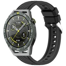 Per Huawei Watch GT 3 SE Cinturino in silicone con trama a strisce da 22 mm (nero)