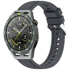 Per Huawei Watch GT 3 SE Stripe Texture 22mm Cinturino in silicone (grigio scuro)