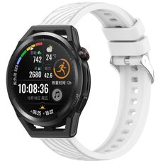 Per Huawei Watch GT Runner Stripe Texture cinturino in silicone da 22 mm (bianco)