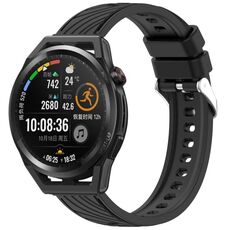 Per Huawei Watch GT Runner Stripe Texture cinturino in silicone da 22 mm (nero)
