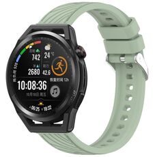 Per Huawei Watch GT Runner Stripe Texture cinturino in silicone da 22 mm (verde chiaro)