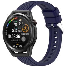 Per Huawei Watch GT Runner Stripe Texture cinturino in silicone da 22 mm (blu notte)