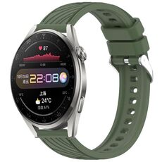 Per Huawei Watch 3 Pro Stripe Texture 22mm Cinturino in silicone (verde scuro)