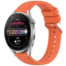Per Huawei Watch 3 Pro Stripe Texture 22mm Cinturino in silicone (arancione)
