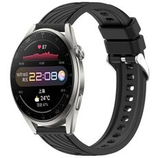 Per Huawei Watch 3 Pro Stripe Texture 22mm Cinturino in silicone (nero)