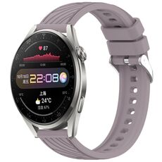 Per Huawei Watch 3 Pro Cinturino in silicone con trama a strisce da 22 mm (viola Roland)