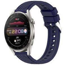 Per Huawei Watch 3 Pro Stripe Texture 22mm Cinturino in silicone (blu notte)