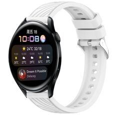 Per Huawei Watch 3 Cinturino in silicone con trama a strisce da 22 mm (bianco)