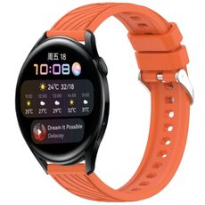 Per Huawei Watch 3 Cinturino in silicone con trama a strisce da 22 mm (arancione)