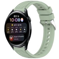 Per Huawei Watch 3 Cinturino in silicone con trama a strisce da 22 mm (verde chiaro)
