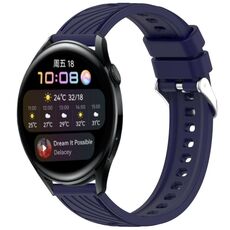 Per Huawei Watch 3 Cinturino in silicone con trama a strisce da 22 mm (blu notte)