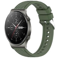 Per Huawei GT2 Pro Stripe Texture 22mm Cinturino in silicone (verde scuro)