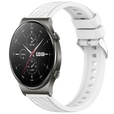 Per Huawei GT2 Pro Stripe Texture 22mm Cinturino in silicone (bianco)