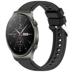 Per Huawei GT2 Pro Stripe Texture cinturino in silicone da 22 mm (nero)