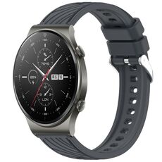 Per Huawei GT2 Pro Stripe Texture cinturino in silicone da 22 mm (grigio scuro)