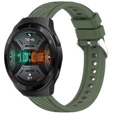 Per Huawei Watch GT 2E Cinturino in silicone con trama a strisce da 22 mm (verde scuro)
