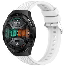 Per Huawei Watch GT 2E Cinturino in silicone con trama a strisce da 22 mm (bianco)