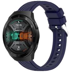 Per Huawei Watch GT 2E Cinturino in silicone con trama a strisce da 22 mm (blu notte)