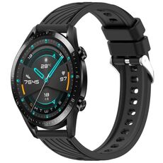 Per Huawei GT2 46mm Stripe Texture 22mm Cinturino in silicone (nero)
