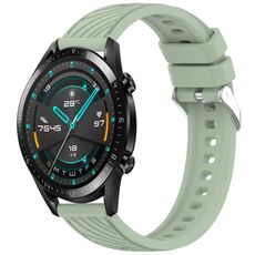 Per Huawei GT2 46mm Stripe Texture 22mm Cinturino in silicone (verde chiaro)