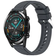Per Huawei GT2 46mm Stripe Texture 22mm Cinturino in silicone (grigio scuro)