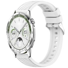 Per Huawei Watch GT 5 46mm Cinturino in silicone con trama a strisce da 22mm (bianco)
