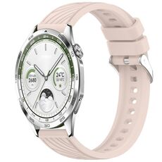 Per Huawei Watch GT 5 46mm Cinturino in silicone con trama a strisce da 22mm (rosa)