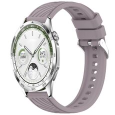 Per Huawei Watch GT 5 46mm Cinturino in silicone con trama a strisce da 22mm (viola Roland)