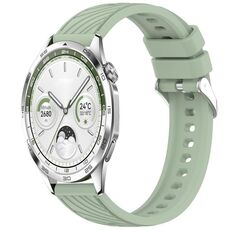 Per Huawei Watch GT 5 46mm Cinturino in silicone con trama a strisce da 22mm (verde chiaro)