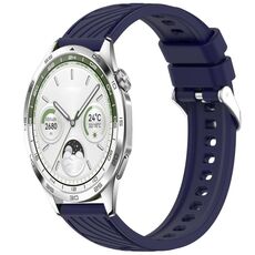 Per Huawei Watch GT 5 46mm Cinturino in silicone con trama a strisce da 22mm (blu notte)