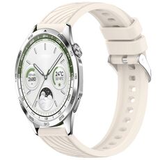 Per Huawei Watch GT 5 46mm Cinturino in silicone con trama a strisce da 22mm (Starlight)