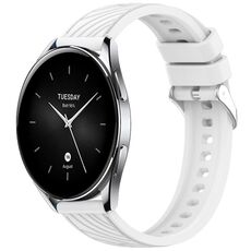 Per Xiaomi Watch S2 42/46mm Cinturino in silicone con trama a strisce da 22mm (bianco)