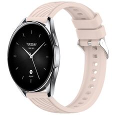 Per Xiaomi Watch S2 42/46mm Cinturino in silicone con trama a strisce da 22mm (rosa)