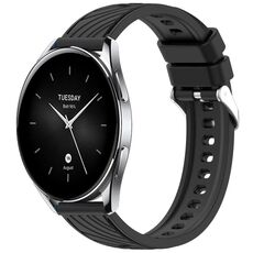 Per Xiaomi Watch S2 42/46mm Cinturino in silicone con trama a strisce da 22mm (nero)